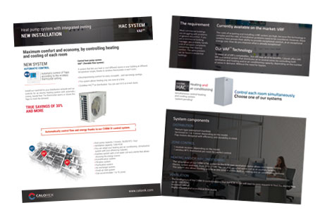 Brochure of the HAC heat pump, heating and air conditioning multizone